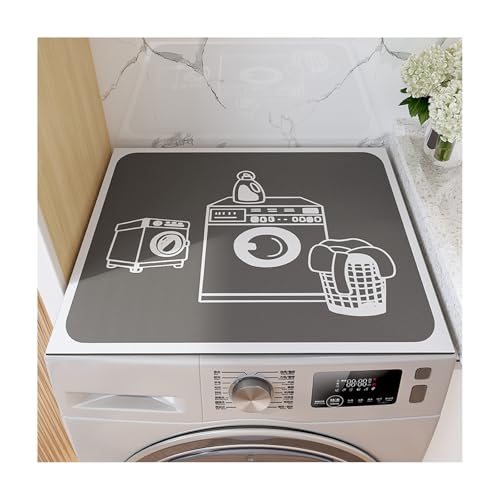 Housse de Protection, Housse Machine a Laver 60 x 60 cm, Protection Contre la Poussière, Tapis Machine a Laver Antidérapante, Coussin Universel pour Machine à Laver (Modèle noir cinq éléments)