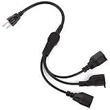[UL Listed] FUHAIHE 1 to 3 Outlet Power Splitter Cord 3.3FT/1M (NEMA 5-15P to NEMA 5-15R) 16AWG...