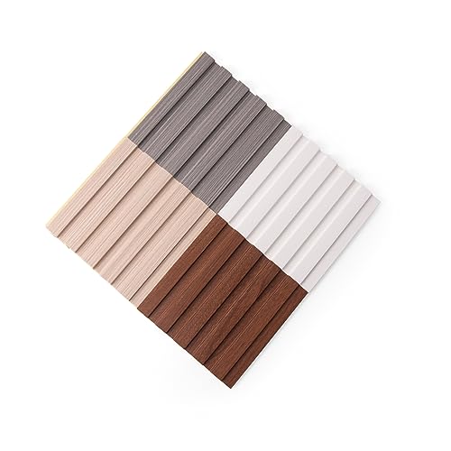 Image of Art3d WPC 3D Wood Textured Slat Wall Panel, 5-Piece Sample Pack, 6 x 6 Inch