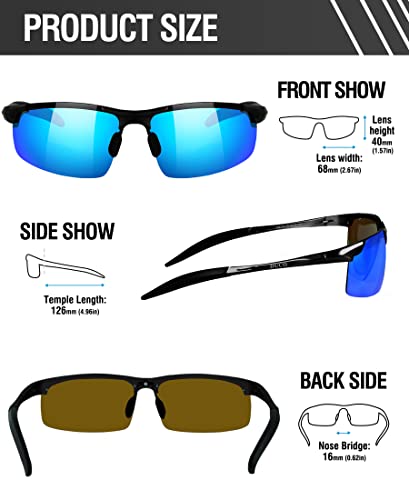 DUCO Mens Sports Polarized Sunglasses UV Protection Sunglasses for Men 8177s