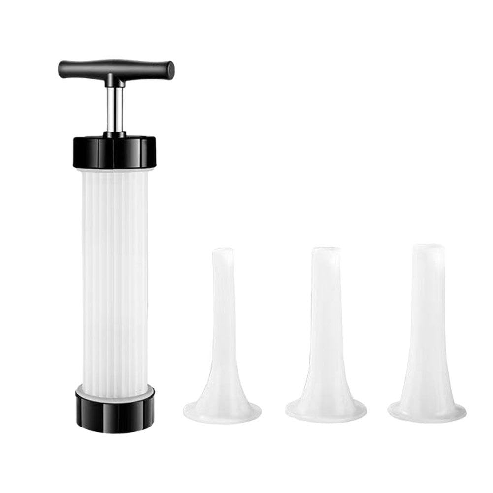 FLEAGE Macchina per Insaccatrice per Salsicce 3L/4L, Riempitrice Manuale Orizzontale per Ripieno di Carne con 8 Tubi di Riempimento, Macchina per Salsiccia in Acciaio Inossidabile Fatta in Casa 4L