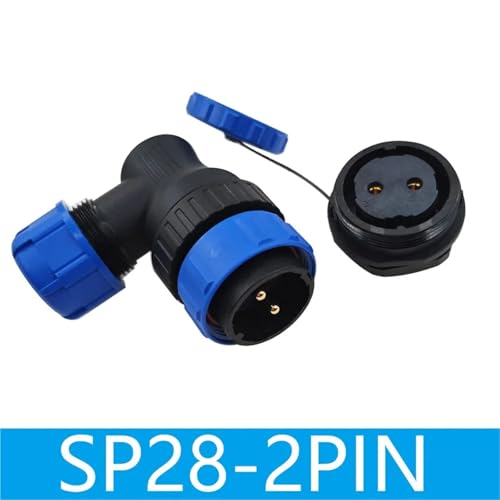 Conector SP28 de 2 pines en ángulo de 90 grados para cables industriales 2
