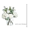 Ashland 13.5" Premade White Hydrangea, Rose & Eucalyptus in Glass Vase, Spring Floral for Crafting and Home Decor #2