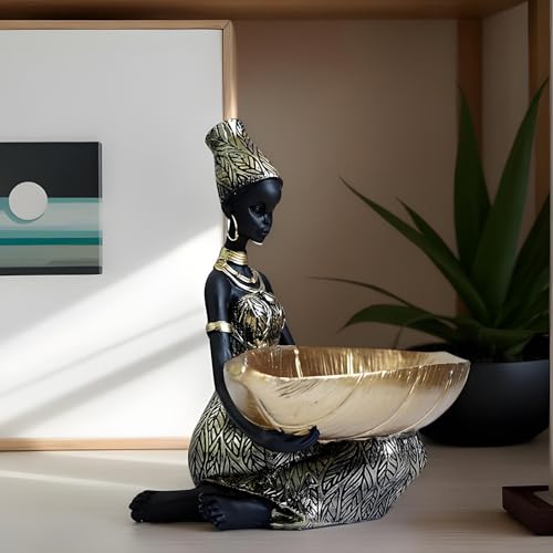 Plateau de service de fruits objets alimentaires résine africaine table - 8