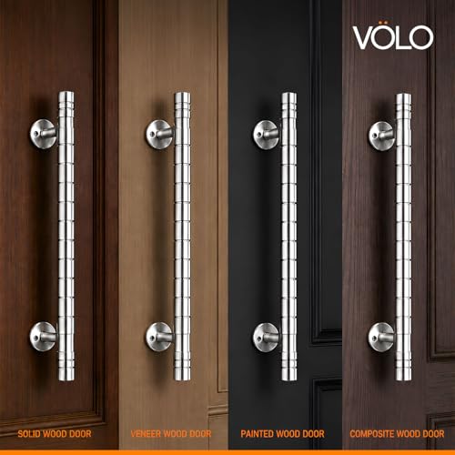 Image of VOLO Main Door Pull Push Handle for Main Entry | Interior Exterior Use | Modern Home Office Door Hardware Pull Handle | (Silver Satin, 12 Inch (300MM), Pack of 1 Piece (K-58))