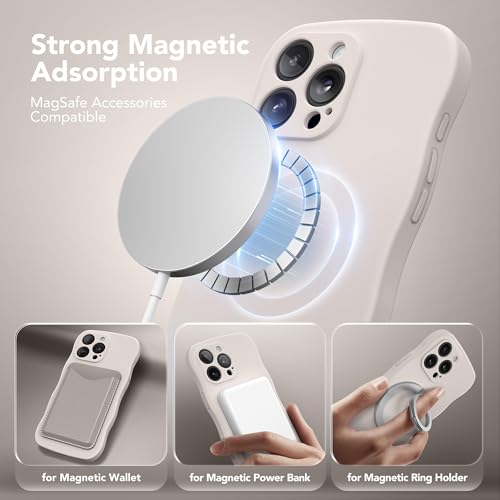 Coque silicone iPhone 16 Pro MagSafe couleur pierre antichoc - 2