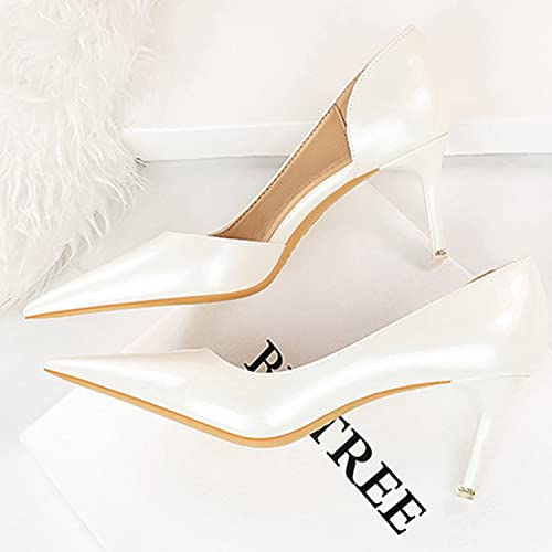 Womens Ladies High Heel Stiletto Pointy Pointed Toe Pumps Side Cut Out Party Work Office Court Prom Dress Shoes4