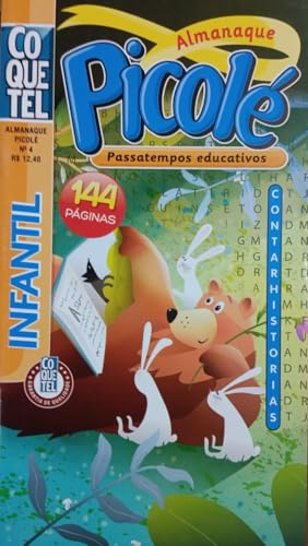 Almanaque Picolé, Passatempos Educativos, 144 Páginas, Revista Infantil com Palavras Cruzadas e Jogos