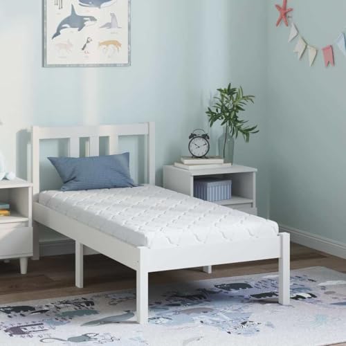 QUAHEAS Colchón blanco de 60 x 120 cm, tejido jacquard, espuma de poliuretano con capa de coco, almohadilla transpirable para dormir, ergonómico, dureza media, apto para dormitorio