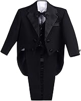 Vista 1 de Lito Angels Conjunto clásico de esmoquin con cola para bebé, traje de boda, 5 piezas, 039