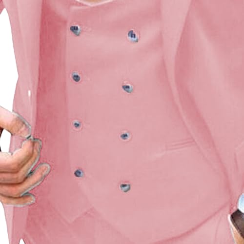 Mens Slim Herringbone Peak Lapel Suit Formal Dinner Casual Wedding Tuxedo Business Party Blazer Set4