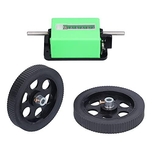 Hyuduo Metri a Rullo, Contatore Meccanico della Lunghezza a 6 Cifre con Intervallo 0-99999.9 Metri JM316, per la Misurazione di Tessuti,altre Parti di Movimento Lineare