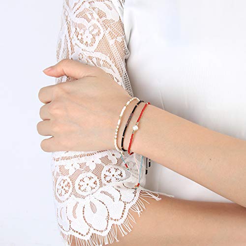 Image of C.QUAN CHI Handmade Friendship Beaded Bracelet Adjustable Colorful Miyuki Beads Bracelet