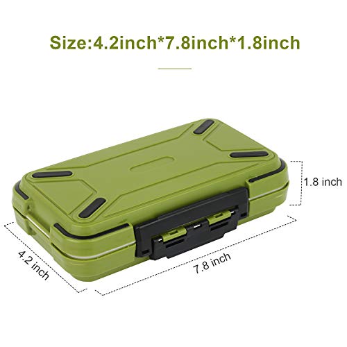 Uniwit Fishing Tackle Box Compact Waterproof Fishing Storage Box, Plastic Fishing Lure Box, Removable Grid Storage Organizer Making Kit for Fishing Lure/Hook Beads Earring Container Tool (Green) - Thumbnail 3
