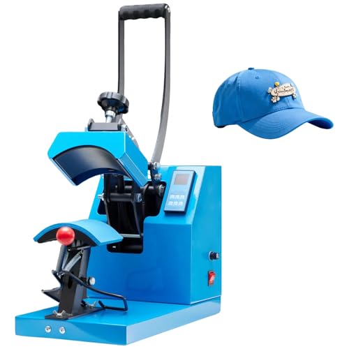 OLIXIS Hat Heat Press Machine Professional Hat Heat Press for Caps 3.2x5.5 PTFE-Coated Plate LCD Display 570F Max Temp Memory Mode & Safety Base for Baseball Caps Beanies and Custom Designs