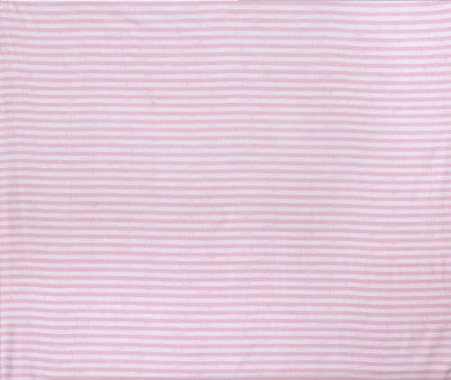 Image of NHD HOME Premium Glace Cotton 180 TC Flat Single Bedsheets Breathable | Wrinklefree (Size-60 X 90 Inch) with 1 King Size Pillow Covers (Size-17 X 27 Inches, Pink & White Striped)