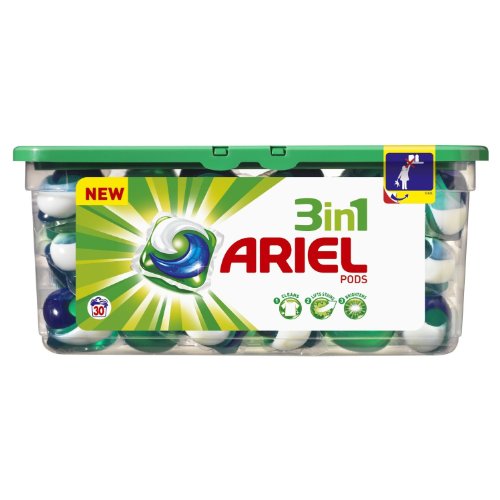Ariel 3 en 1 vainas lavado regular de tabletas, 30 lavados