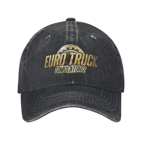 RRCRUHG Classic Baseball Cap Euro Truck Game Vintage Distressed Denim Washed Management Sun Outdoor All Seasons Adjustable Sports Cotton Fits Hat