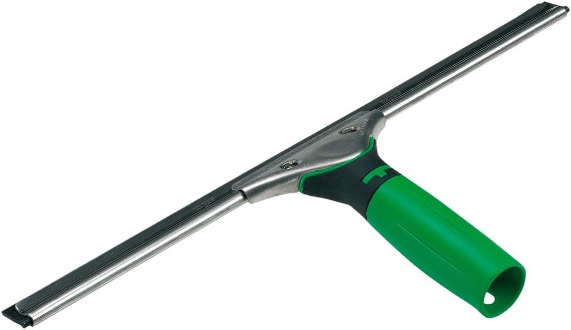 UNGER ErgoTec Window Squeegee 25cm - Rubber Squeegee Blade, Stainless Steel Channel & Rubber Grip Handle - UNGER Window Cleaning Equipment