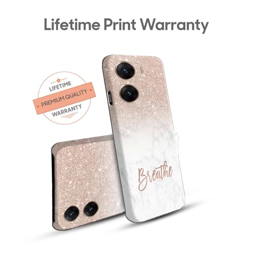 Image of COLORflow Polycarbonate Back Cover Compatible with Vivo V29E 5G | (Best for Girls) Quotes (Breathe) Marble | Designer Printed Hard CASE Bumper Back Cover Compatible with Vivo V29E 5G