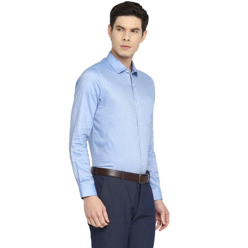 Image of Turtle Men 100% Cotton Slim Fit Lemon Solid Formal Shirt
