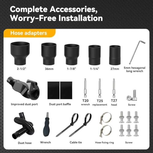 Miter Saw Dust Collection Adapter, 5-in-1 Vacuum Hose Connector, Dust Collection Upgrade Compatible with DWS709/DW718/DWS779/DWS780/DWS782/DHS790