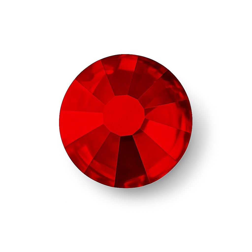 Factory Pack of 1440 x EIMASS® 7787 Range Non Hot Fix Glass Gems, Flat Back Glass Crystals, Flat Back Rhinestones (Siam Red ss10 (3mm))
