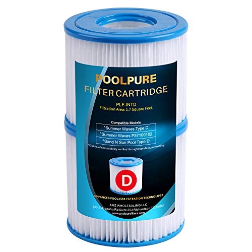 POOLPURE Summer Escapes Replacement Pool & Spa Filter for Type D, Summer Waves P57100102, P57000104, 2 Pack