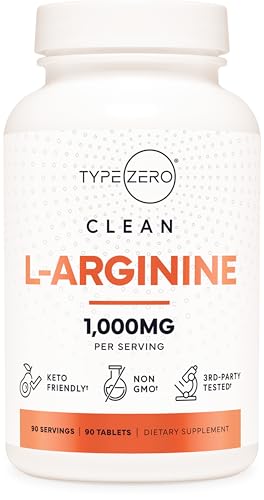 Type Zero L-Arginine 90 Tablets 1,000 mg per Serving - Non-GMO
