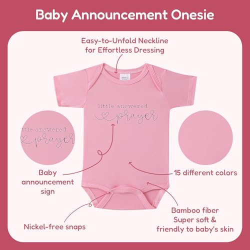 Funny Pregnancy Announcement Gift for Grandparents to be,Little Answered Prayer Pregnancy Announcement Outfit2