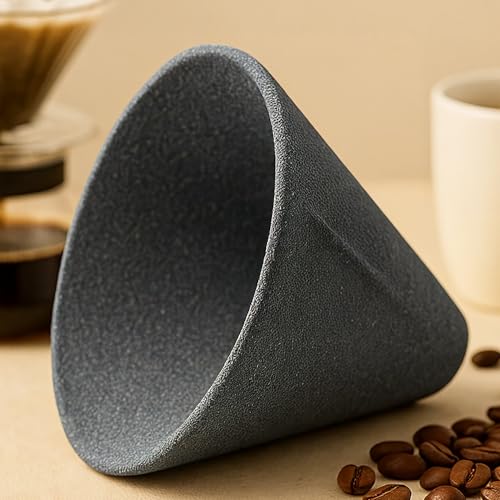 Flameora Ceramic Stone One-piece Baked Non-porous Tea Strainer - Loose Tea Steeper - Precision Coffee Filter - Ideal Companion for Teapots (L)