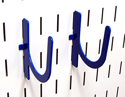 Image of Wall Control 3in Reach U-Hook Accessory inchU inch Shaped Slotted Metal Pegboard Hook Pegboard and Slotted Tool Board - Blue