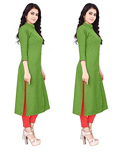 Image of NATEK Women's Cotton Straight Plain Kurtis Combo Pack of 2