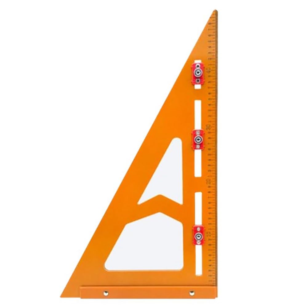Littimoon 2In1 Rafter Square,Positioning Triangle Ruler Rafter Square Tool Adjustable Triangle Ruler Protractor for Woodworking
