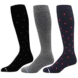 3 Pairs Men's Dr. Motion 8-15 mmHg Graduated Support Compression Knee High Socks, Pack-8, One Size