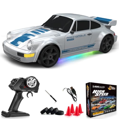 Image of Remote Control Car RC Drift Car 2.4GHz 1:24 4WD 15KM /H High Speed Racing Sport Car with LED Lights Drifting Tire Racing Sport Toy for Adults Boys Girls Kids Gift