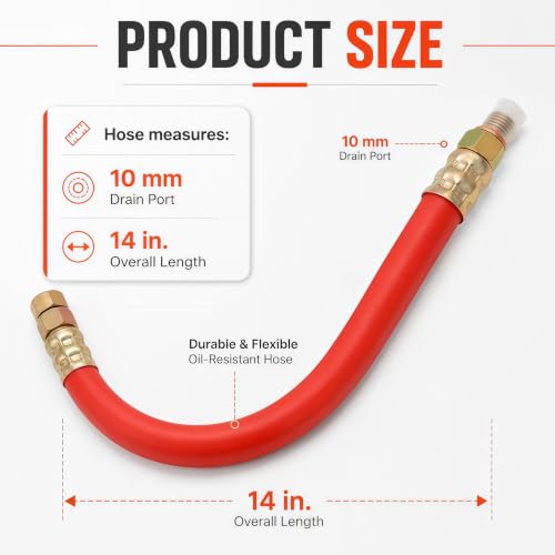 Image of HON1010 10mm Oil Drain Hose for Hon-da GX110-390 GC160 M10x1.25 (2-Pack) | Fits Hon-da GX110-390 & GC160 engines; M10x1.25 thread; durable oil drain hose for quick, clean oil changes. 2-Pack