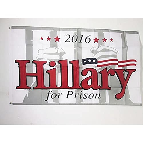 AZ FLAG, Hillary For Prison Flag, 3x5 Ft, 100D Polyester Donald Trump Banner with Two Metal Grommets, Fade Resistant