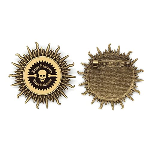Haken Broche métallique motif circulaire Halloween avec attache robuste anti-glisse