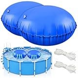TZEKING 2 Piezas Cojín de Aire para Piscina,Cojín de Piscina Redondo con Cuerda de 15 m, Piscina Cubierta Aire Almohada Cojín,Inflable para la Mayoría de Tipos de Piscinas, Así como Spas