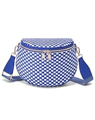 Woven Bum Bag - Rainbow Blue White