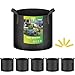 iPower 5-Pack 1 Gallon Plant Grow Bags Thickened Nonwoven Aeration Fabric Pots Heavy Duty Durable Container, Strap Handles for Garden, Black New
