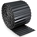 UNIGARDIA Rasenkante Metall Anthrazit 12 m - Beeteinfassung aus Metall 15 cm hoch - Einfache Montage, Rostfrei und Langlebig - Flexible Beetumrandung, 1 Paar Montagehandschuhe inklusive