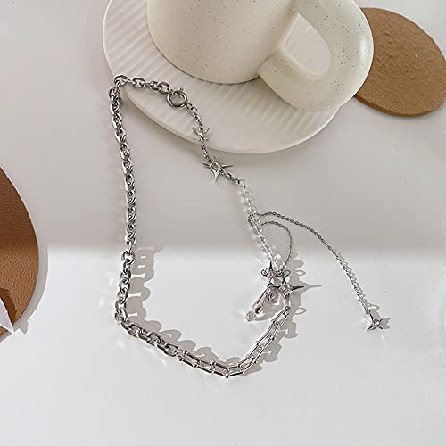 Collar de herradura mujer estilo coreano con estrellas y flecos ins 3