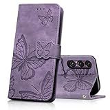 CXTcase Handyhülle für Sony Xperia 1 VII Hülle,Schutzhülle Flip Hülle,PU Leder Magnetische Schmetterlings Lederhülle Tasche für Sony Xperia 1 VII,Lila