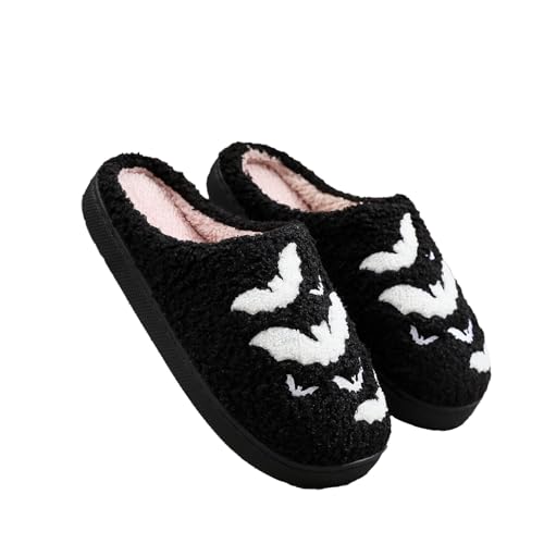 Halloween Bat Slippers for Women Spooky Slides Cute Animal House Shoes Halloween Fun Gifts for Adults