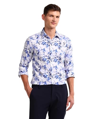 Image of U.S. Polo ASSN. Printed Regular Fit Shirt for Men - 100% Cotton, Breathable & Comfortable, Full Sleeves Casual Shirt for Men