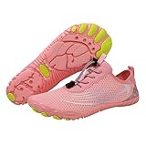Womens Mens Barefoot Shoes,Fashion Breathable Pro - Healthy & Non-Slip Barefoot Footwear,Wide Toe Box Zero Drop Sneakers,Lightweight Quick Dry Waterproof Grounding Shoes for Hiking Walking Pink