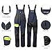 Men’s PRO Sailing Jacket Waterproof & Offshore Bib Pants + Hi-Vis Hoodie 3-Piece Wet Weather Gear for Crew & Ocean Racing (Navy, L)