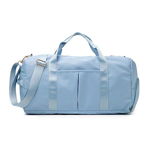 Duffel Bag Sac De Sport avec Compartiment à Chaussures Séparé Sac de Voyage étanche Grande Capacité Sac Gym Piscine Fitness Sac Bandoulière Sac a Main Mixte Adulte 20-35L Bleu Clair